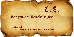 Bergauer Reményke névjegykártya